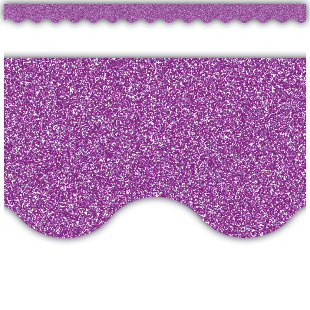 Scalloped Border Trim Purple Glitz