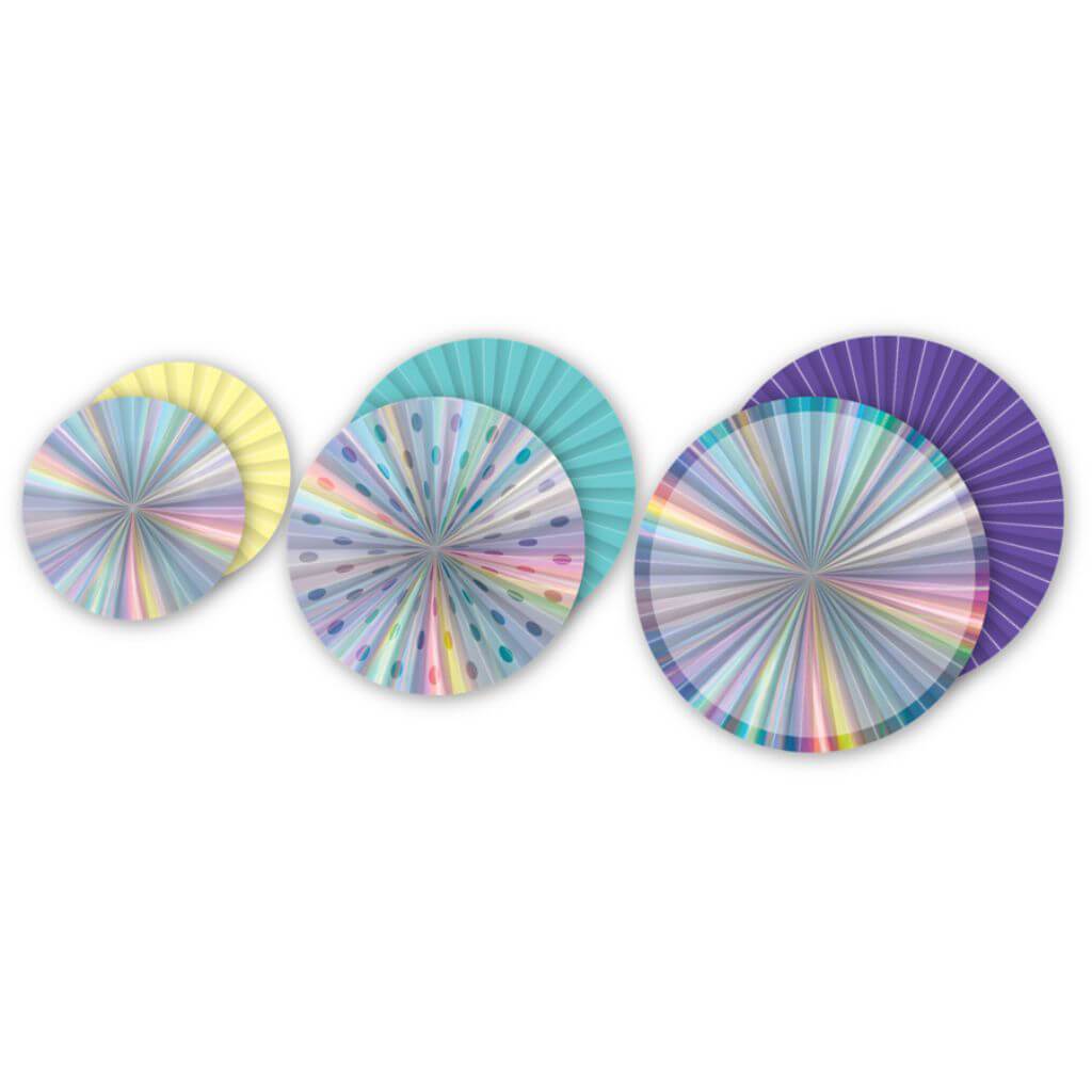 Iridescent Hanging Paper Fans