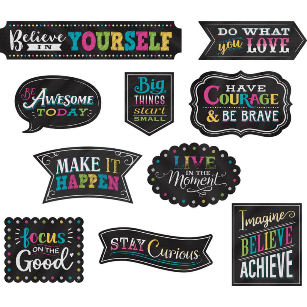 Chalkboard Positive Sayings Accents Clingy Thingies Brights