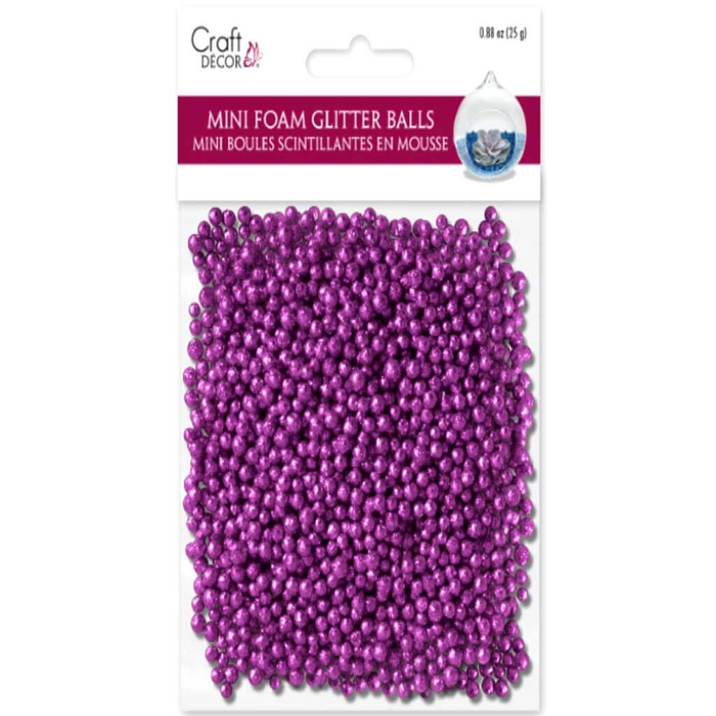 Mini Foam Glitter Balls 5mm Purple