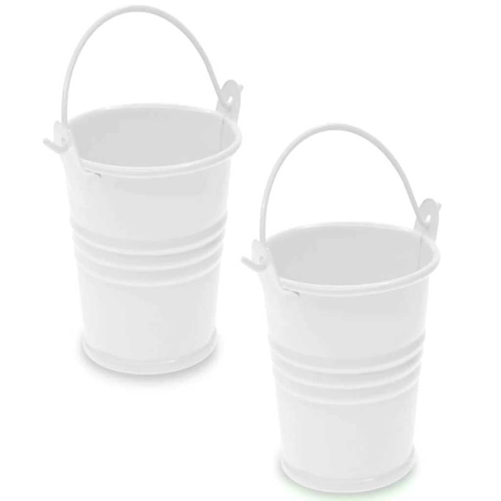 Mini Metal Bucket 2pc White
