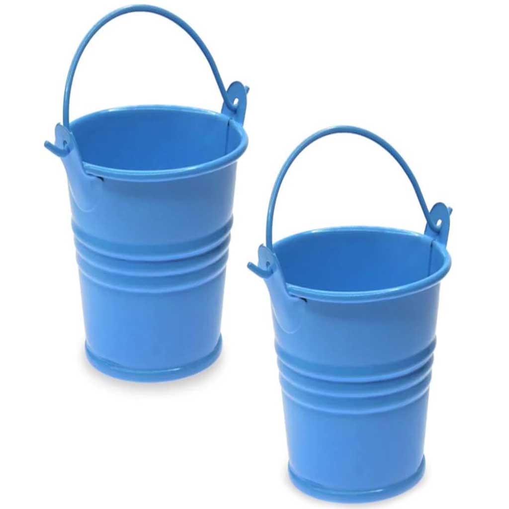 Mini Metal Bucket 2pc Blue