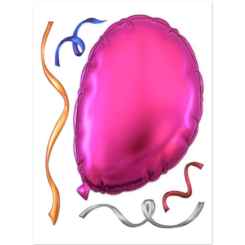 Balloon Blast Wall Stickers 7.1in x 6.88in Classic Pink