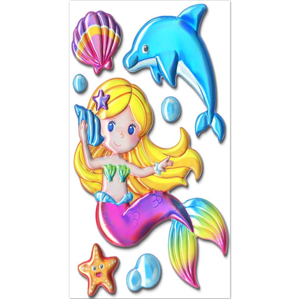 Balloon Blast Decor Stickers Mermaid 5.9in x 8.27in