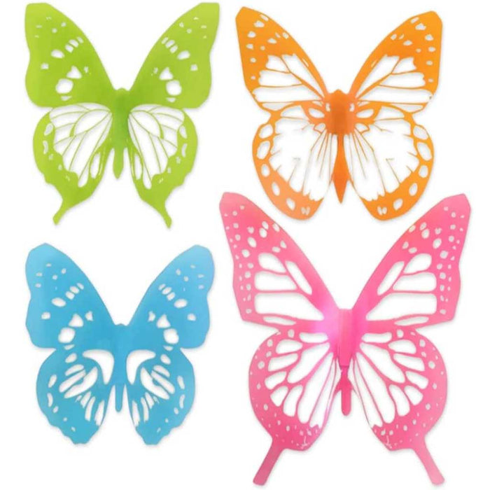 3D Butterfly X4 Wall Stickers Pastel 8.2in x 8.2in