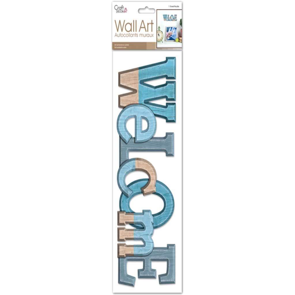 3D Wall Word Stickers Welcome 12.5cm x 28cm