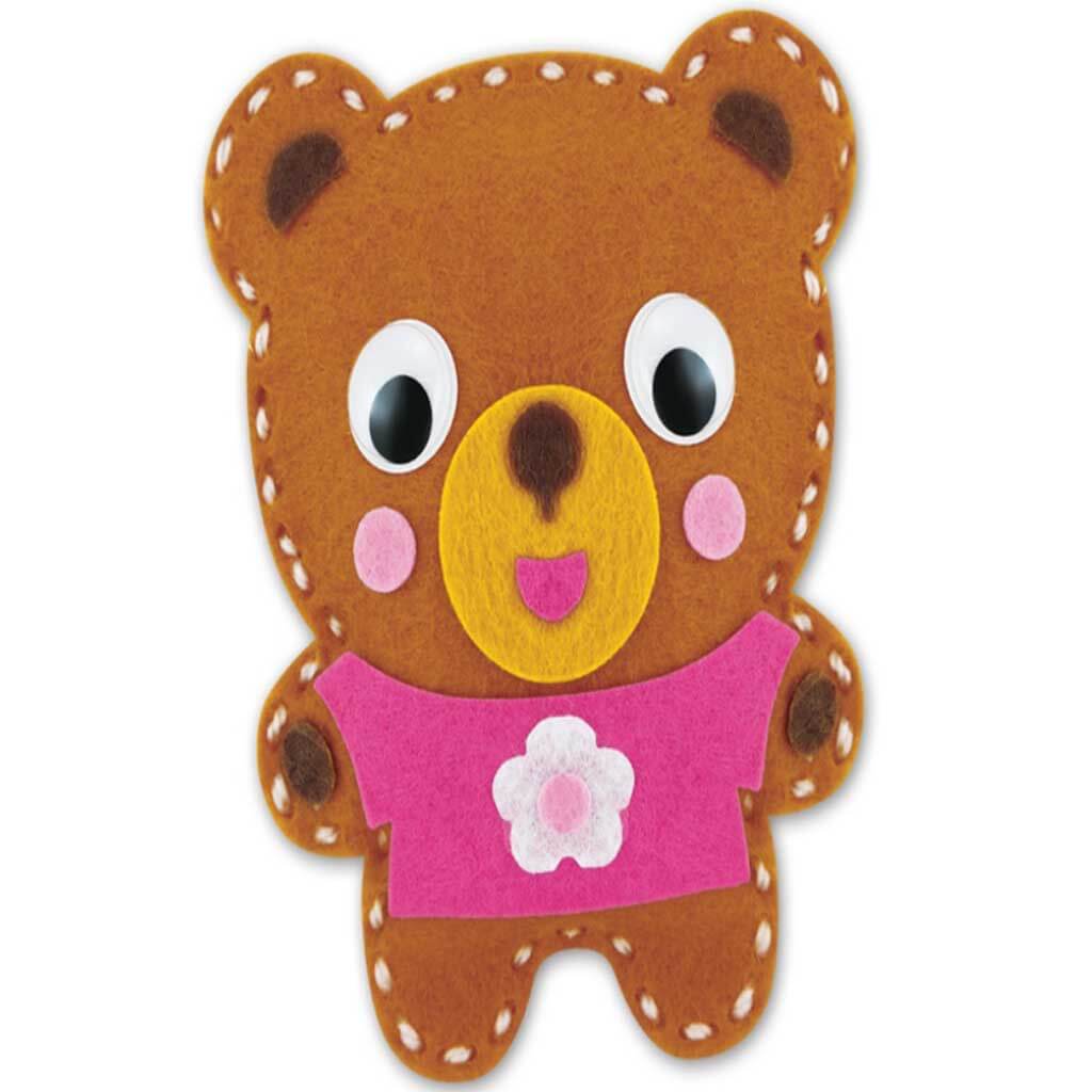 DIY Felt Friends Sewing Kit Teddy Bear with Plastic Needle