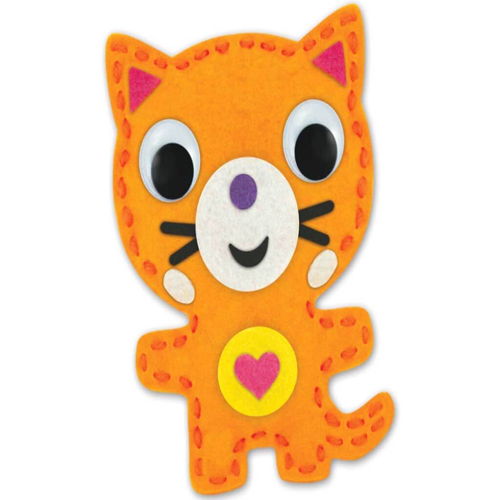 DIY Felt Friends Sewing Kit Cat with Plastic Needle