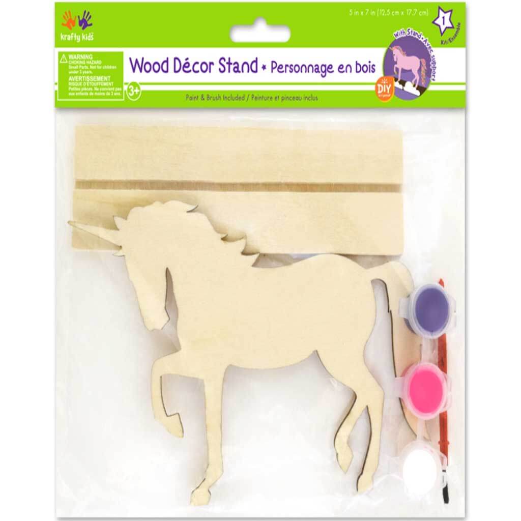 DIY Wood Stand-Ups Unicorn with 3 Paint Pots+Brush 18 x 15cm