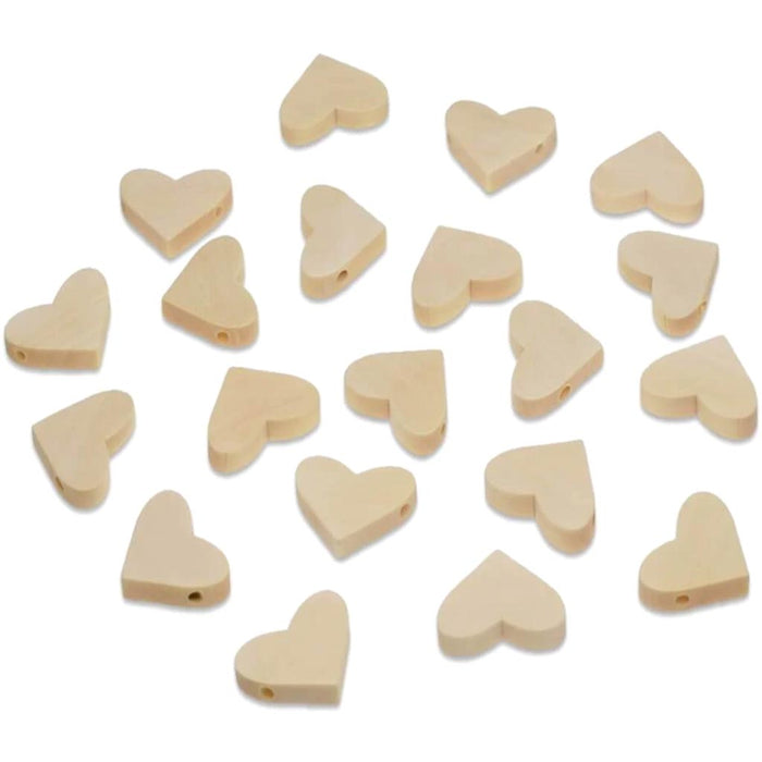 Shaped Beads 20pc Natural Heart