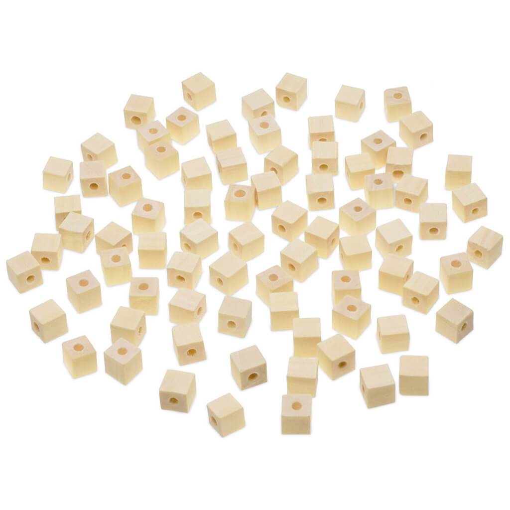 Cube Beads 80/Pk Natural 8mm