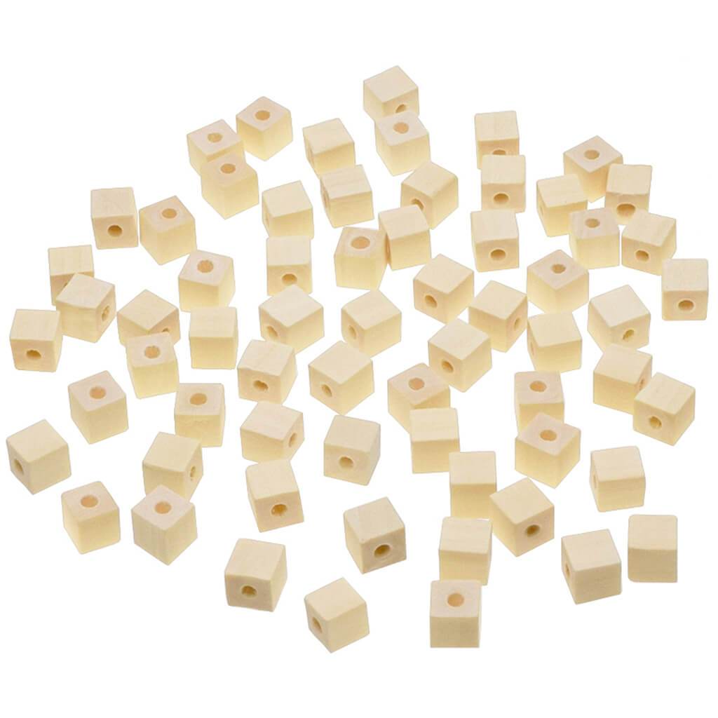 Cube Beads 65/Pk Natural 10mm