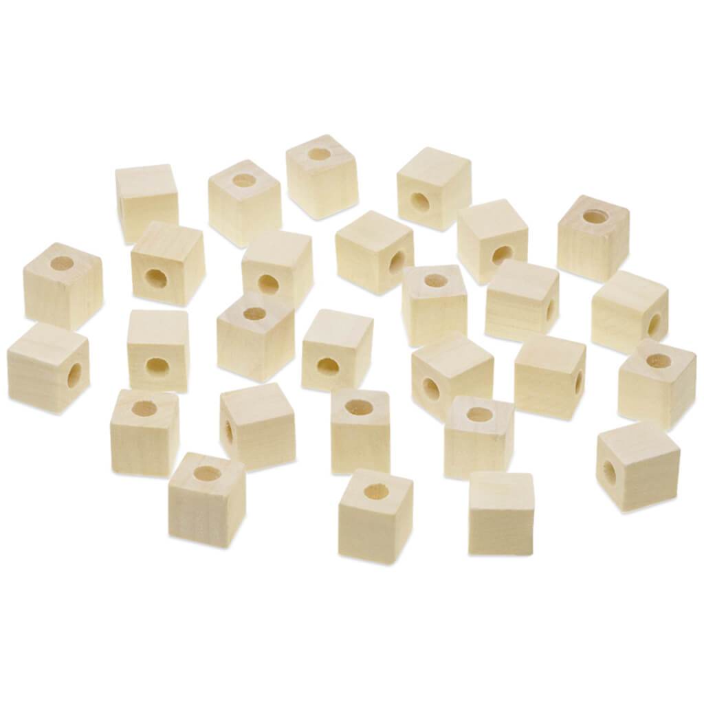 Cube Beads 28/Pk Natural 14mm
