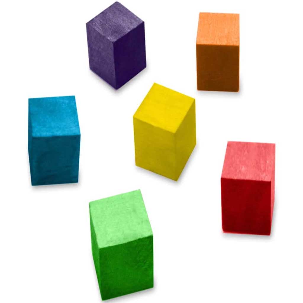 Cubes 6/Pk Colored 1in (25mm)