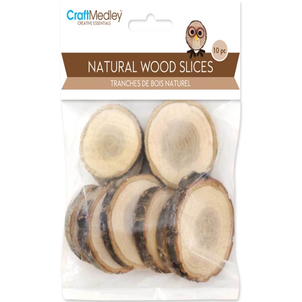 Natural Wood Trunk Slices 2.5-4cm x 0.8cm