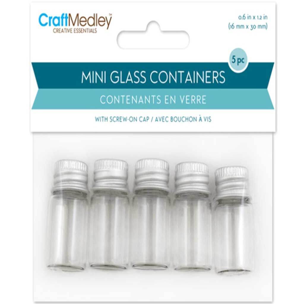 Mini Containers with Matte Aluminum Cap 16 x 30mm (3.3ml) 5pcs