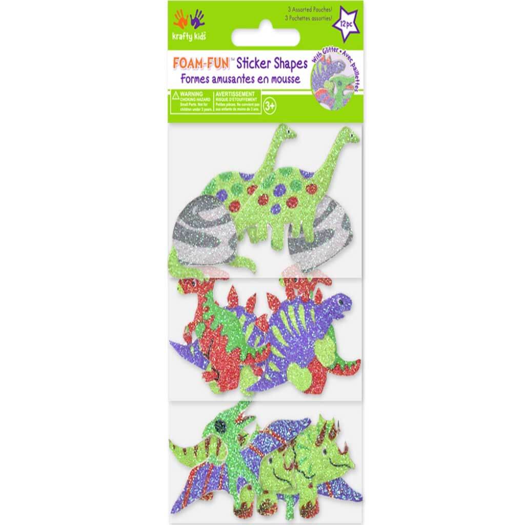 3D Foam-Fun Glitter Stickers Dino World