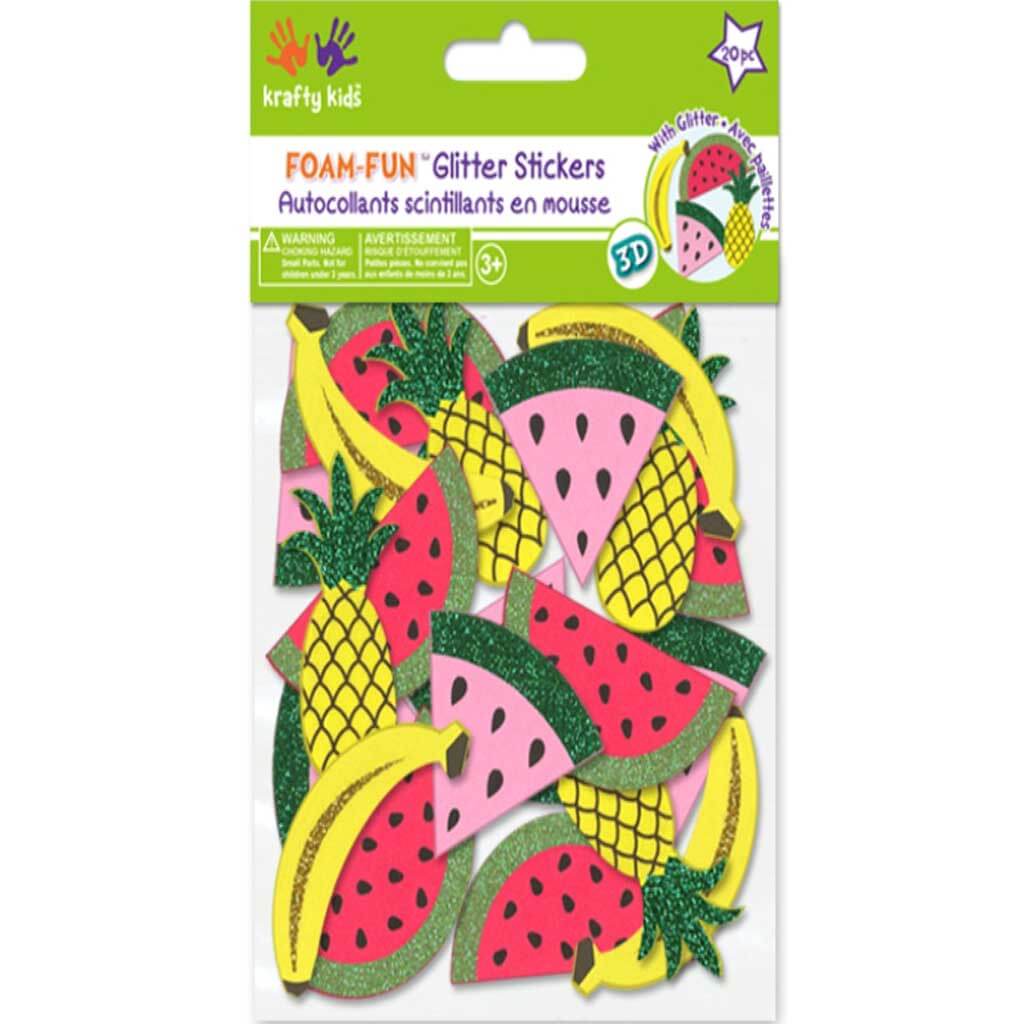 3D Foam-Fun Glitter Stickers Fruits