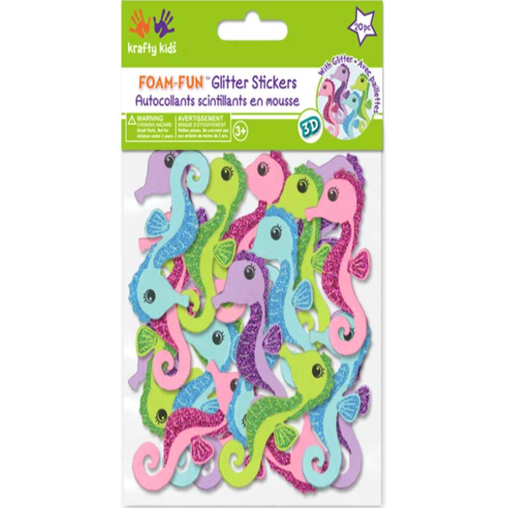 3D Foam-Fun Glitter Stickers Seahorses