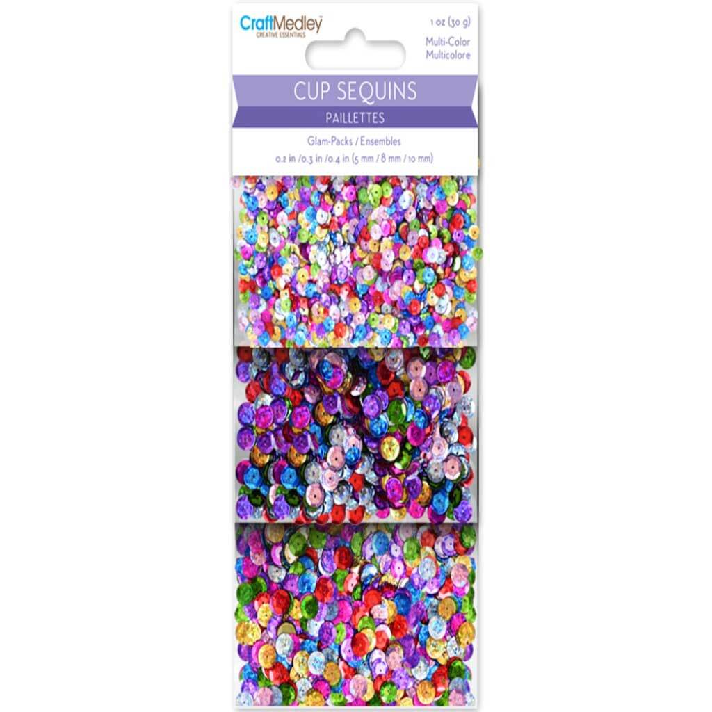 Cup Sequins 30G Glam-Packs Metallic 5/8/10Mm