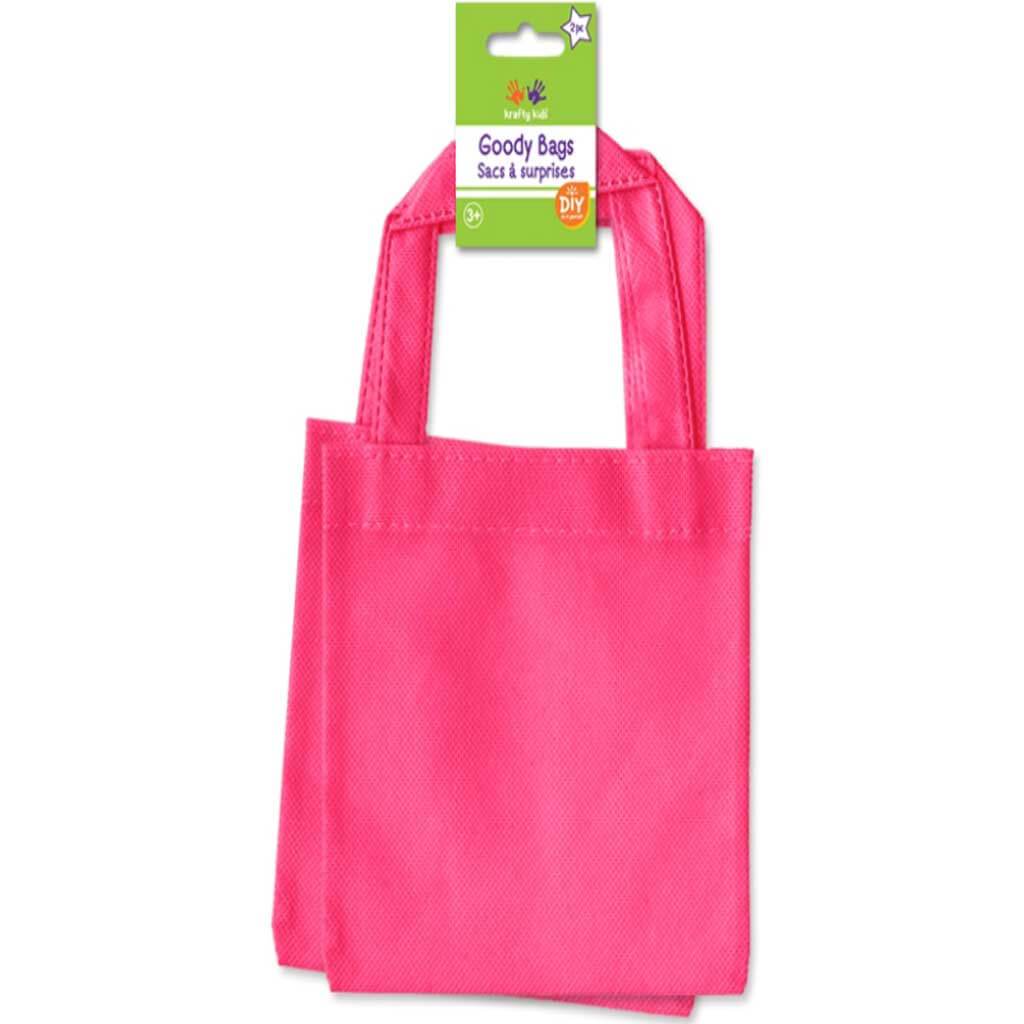 DIY Canvas Goody Bag 2pk 6in x 6in Pink