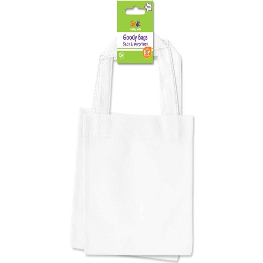 DIY Canvas Goody Bag 2pk 6in x 6in White