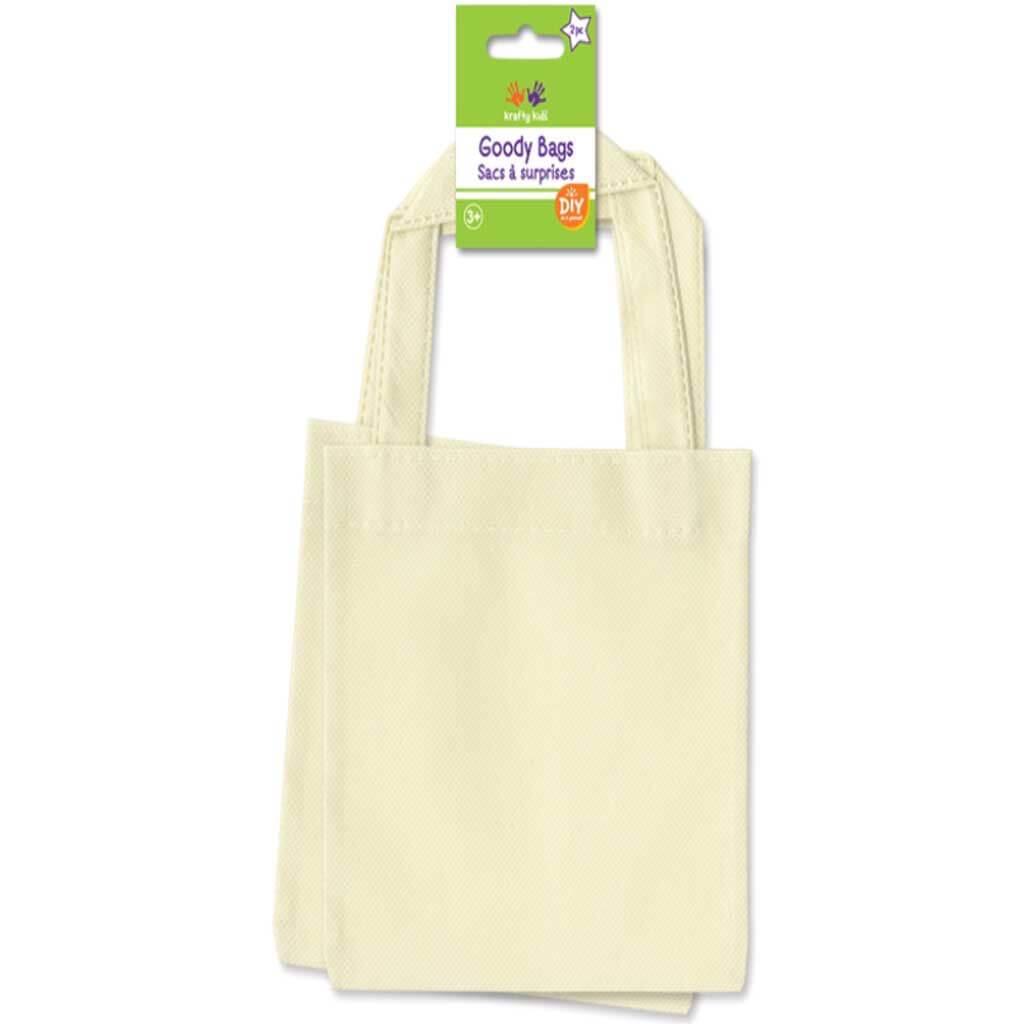 DIY Canvas Goody Bag 2pk 6in x 6in Ivory