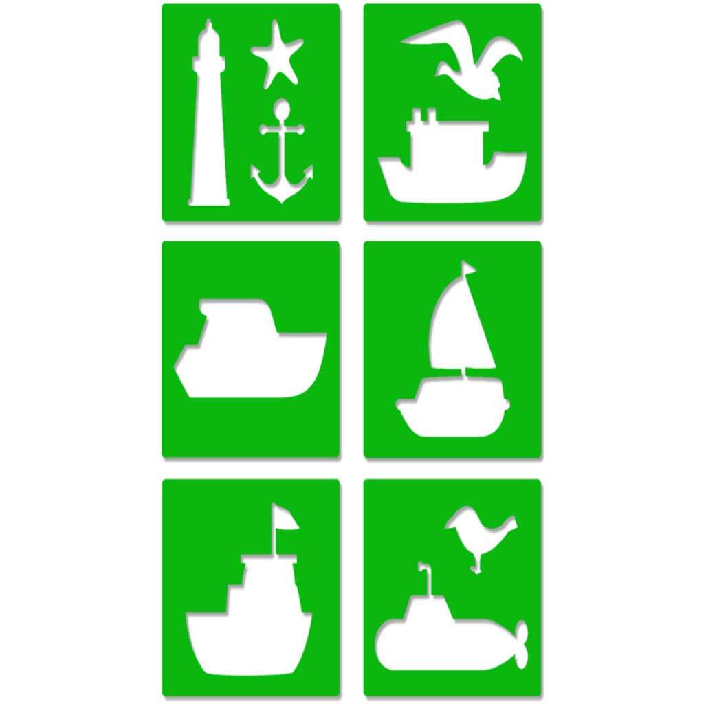 Stencil Value Pack 6pc Nautical Fun 12 x 11cm