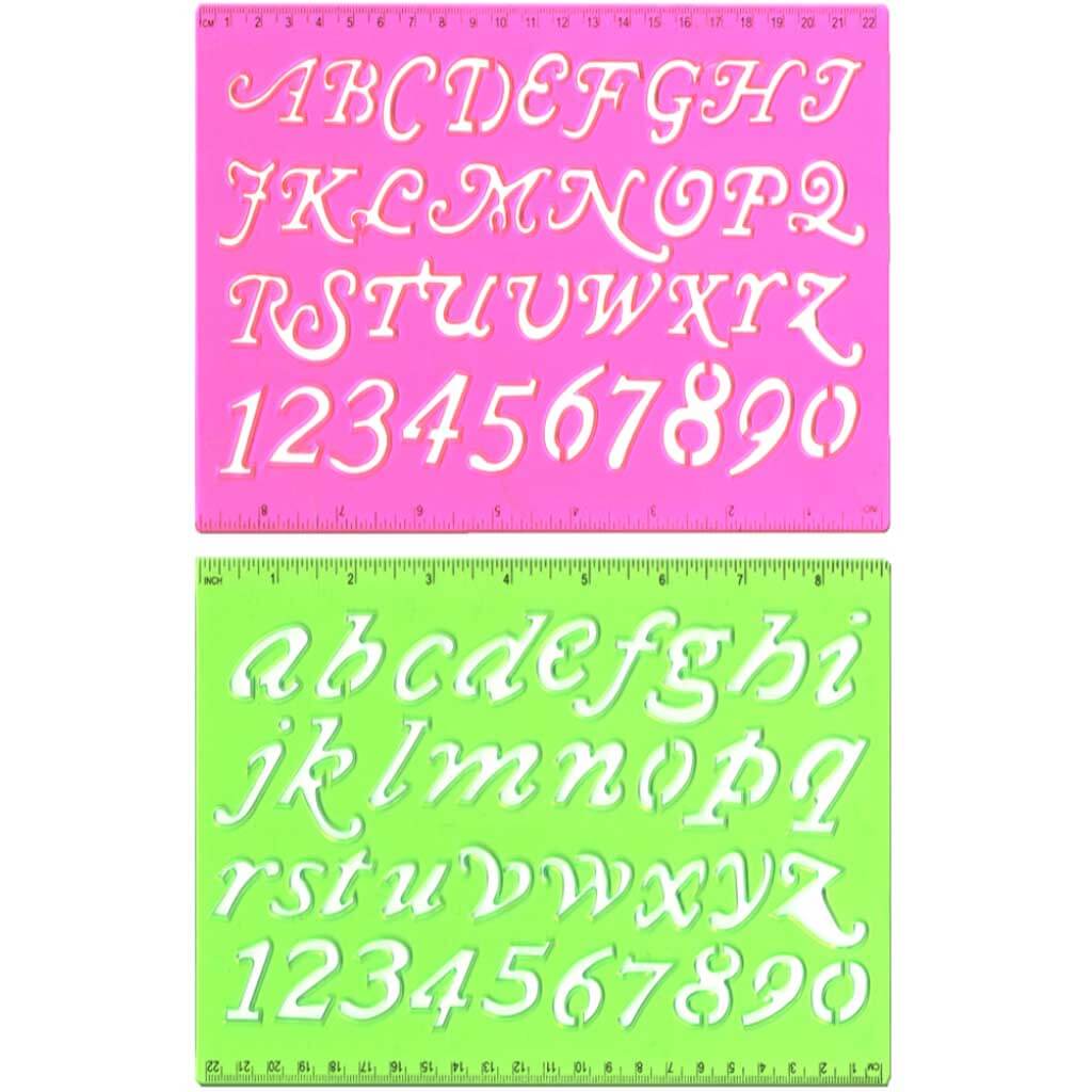 Letter Stencil Set X2 Script Set 5 x 9in