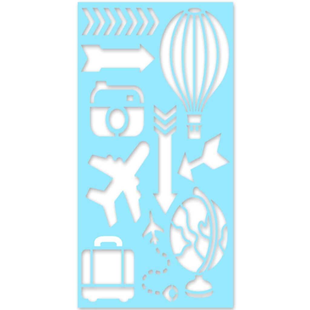 Multi-Media Stencil World Traveler 7.5in x 11in