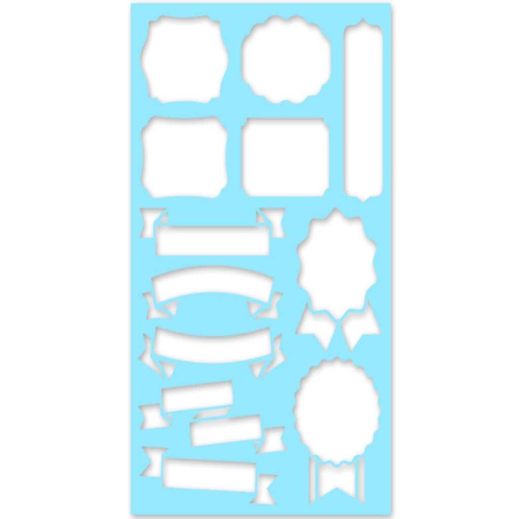 Multi-Media Stencil Banners &amp; Badges 7.5in x 11in