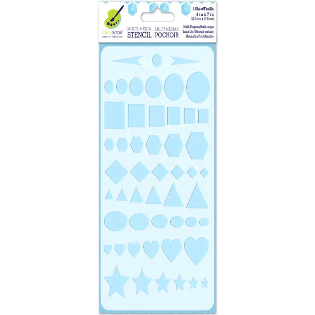 Multi-Media Detail Stencil Geo Shapes 4 x 7in