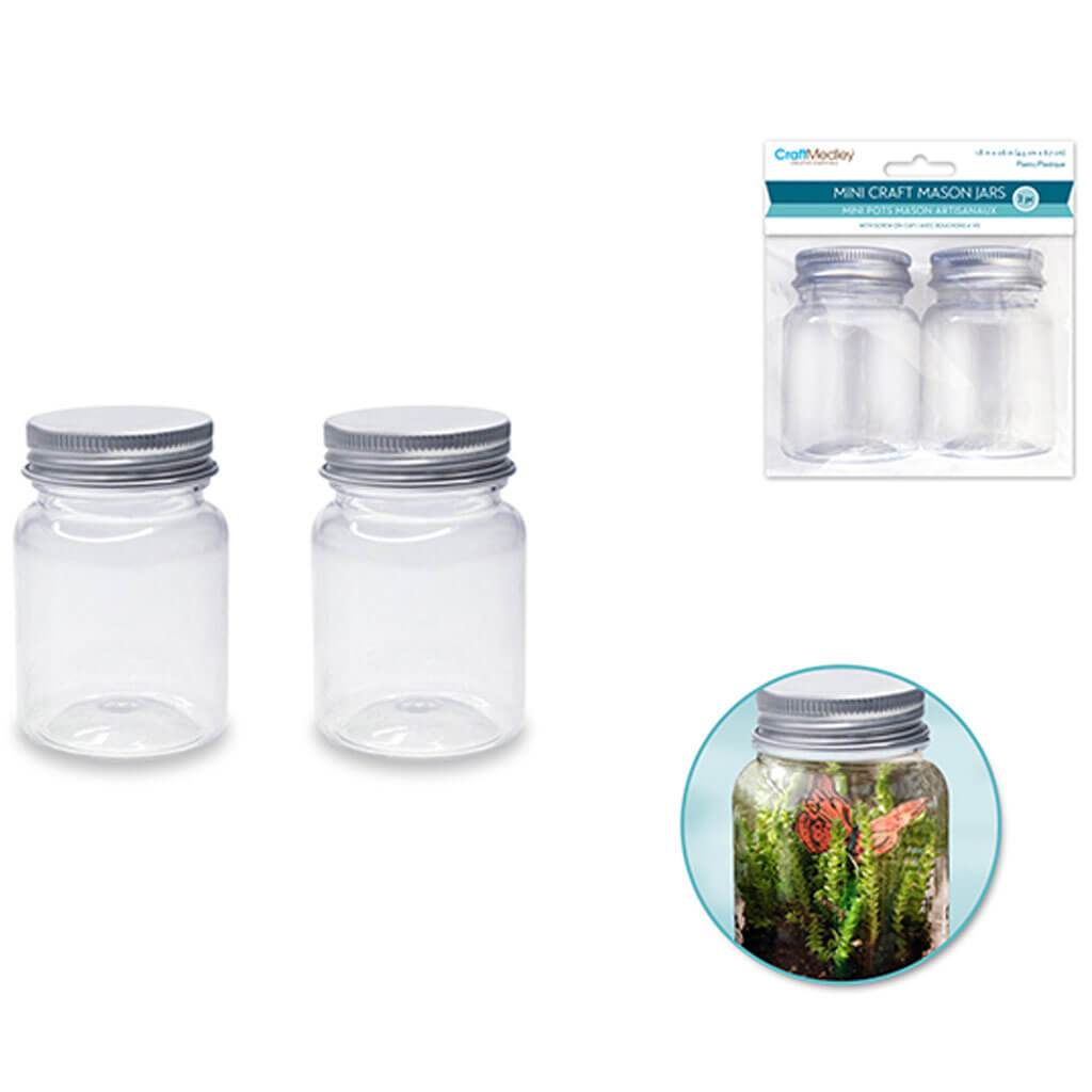 DIY Mini Plastic Mason Jar X2/Alumtop 4.5 x 6.7cm 60ml