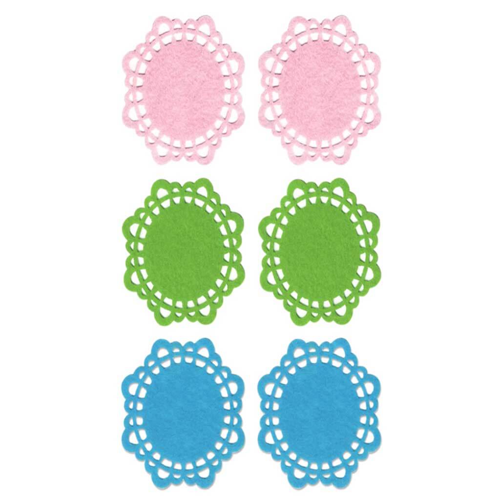 Felt Doilies X6 Asst Pastel 2.75in