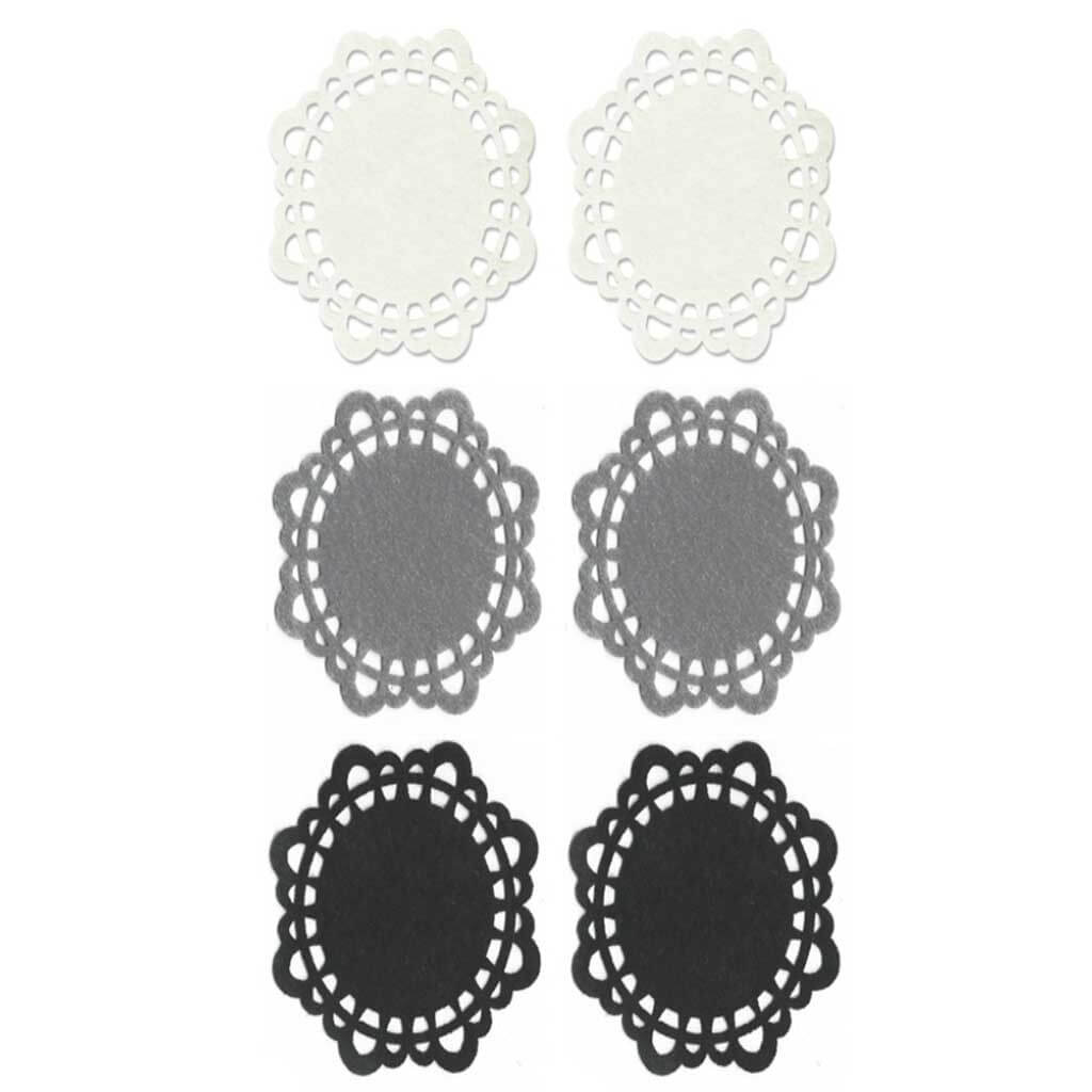 Felt Doilies X6 Asst Classic 2.75in