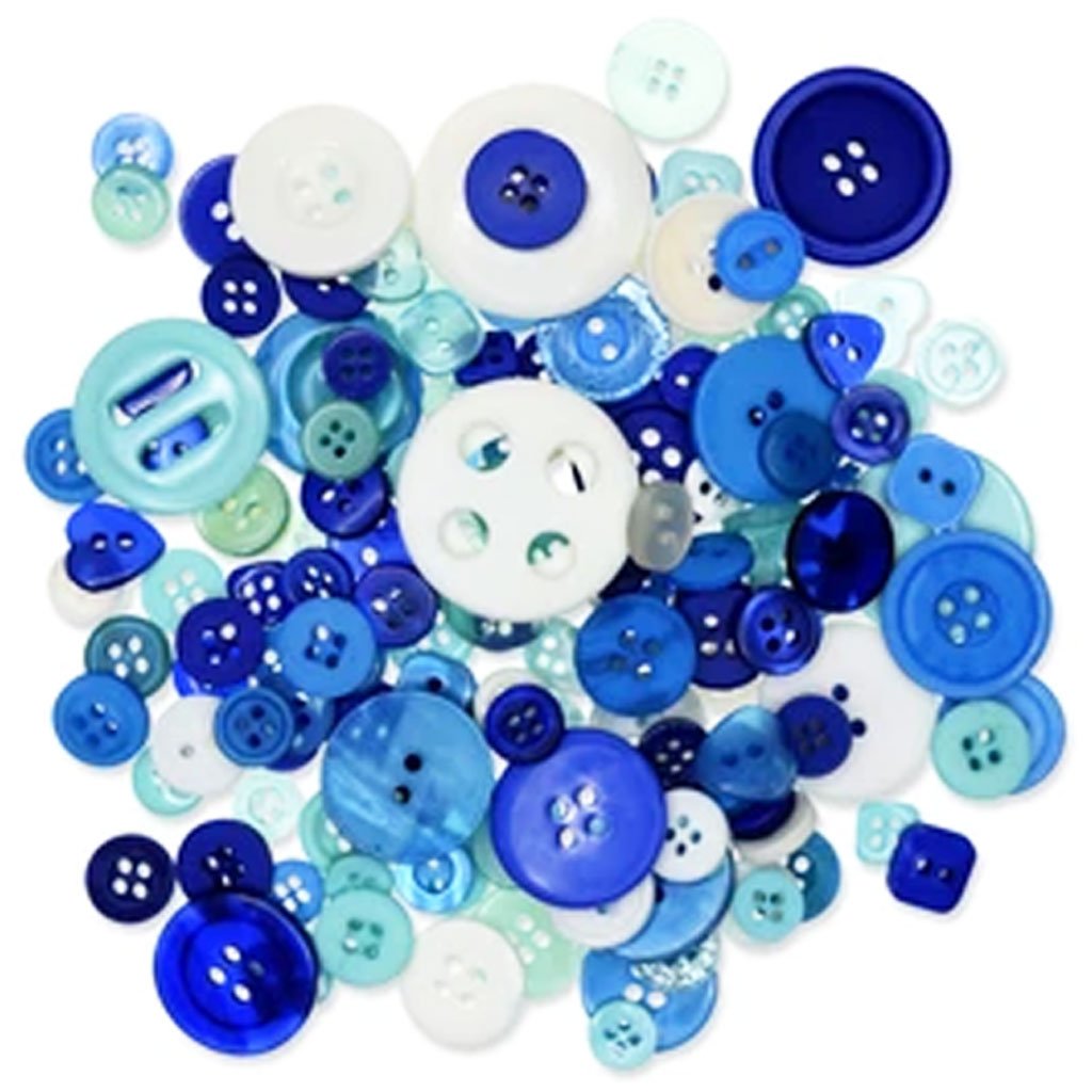 Button Embellishment Fashion-Dyed Medley 60g Sky