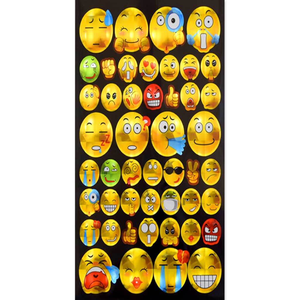 Paper Craft Sticker Holographic Icons Emoticon 5.5 x 8.25