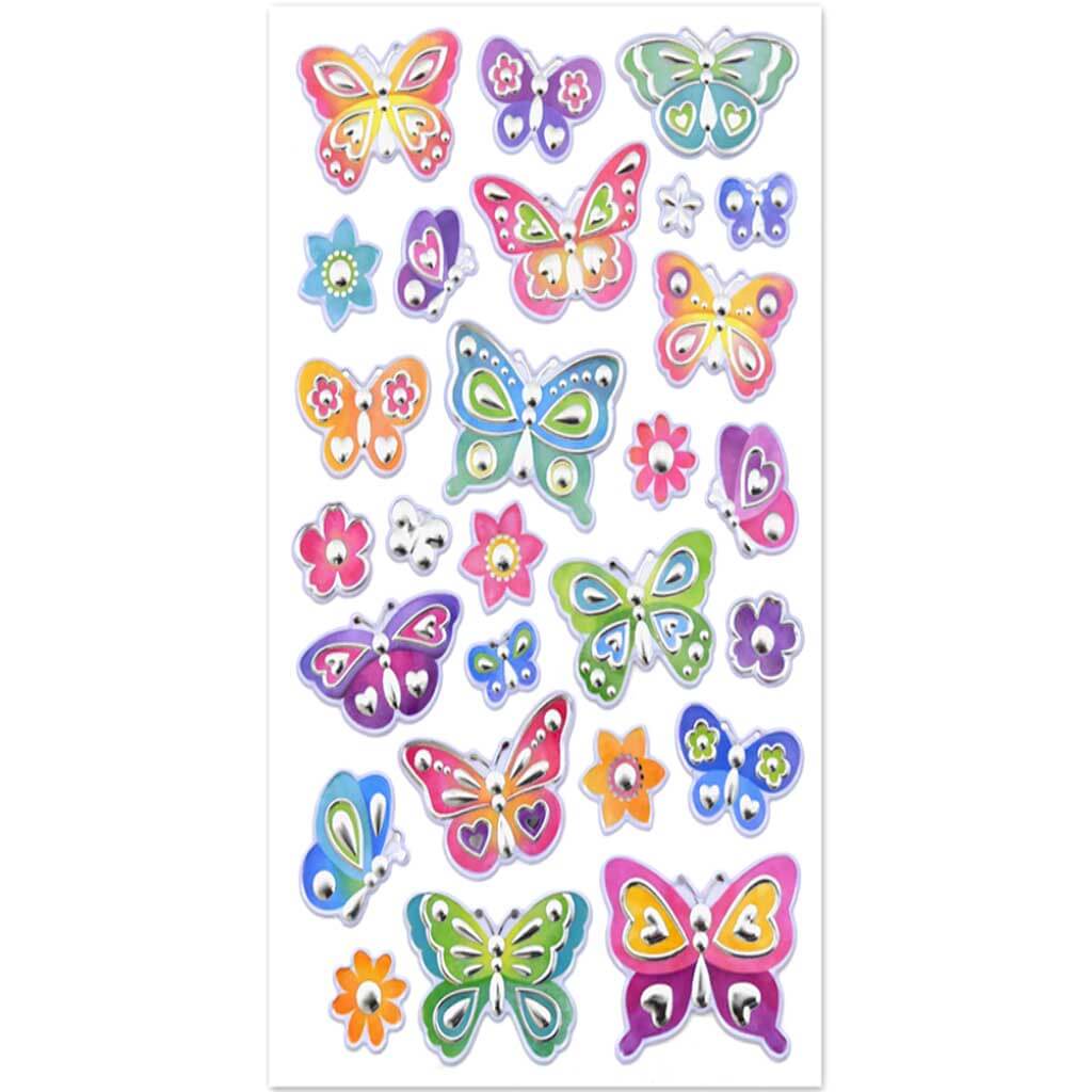 Paper Craft Sticker Foil Fun Butterfly Medley 5.5 x 8.25