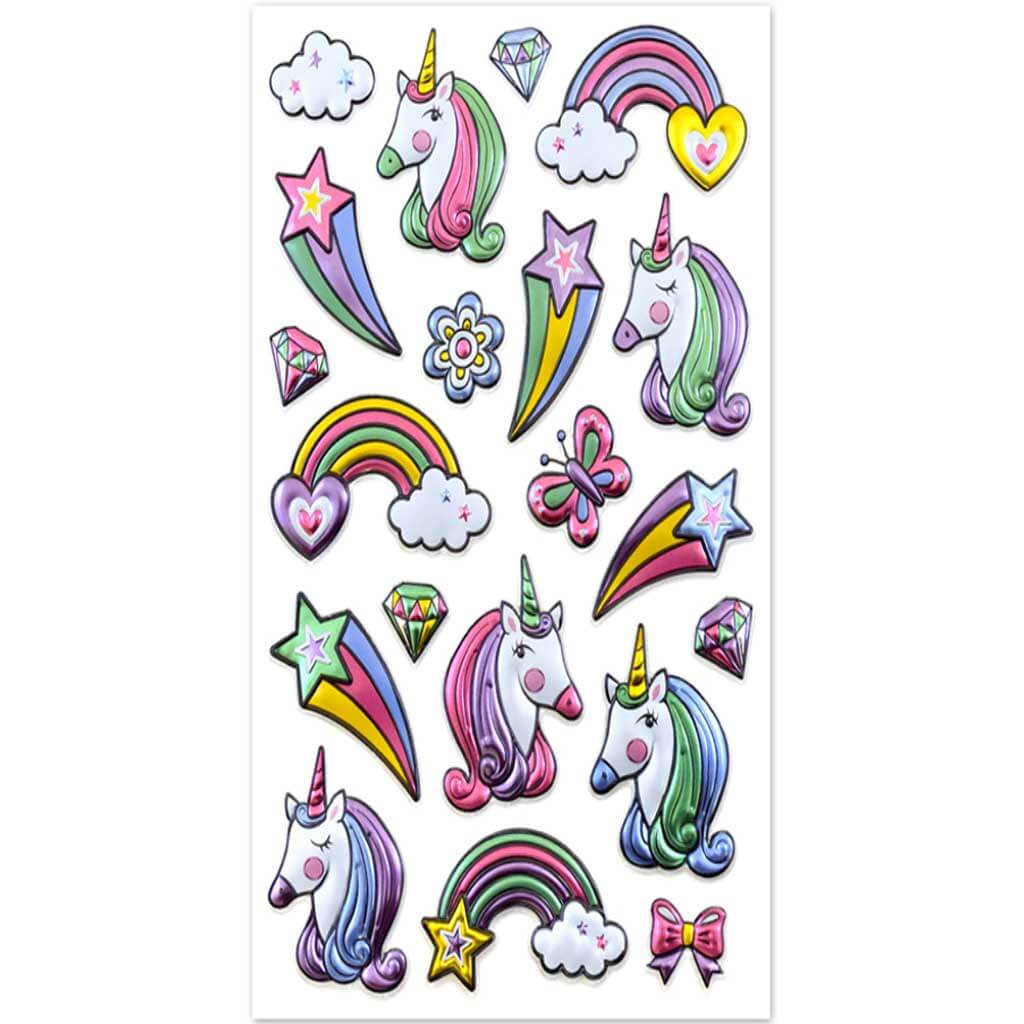 Paper Craft Sticker Foil Fun Unicorn Rainbow 5.5 x 8.25