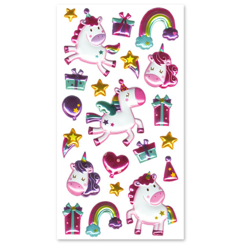 Paper Craft Sticker 3D Balloon Blast Baby Unicorn 9.4 x 17.5cm
