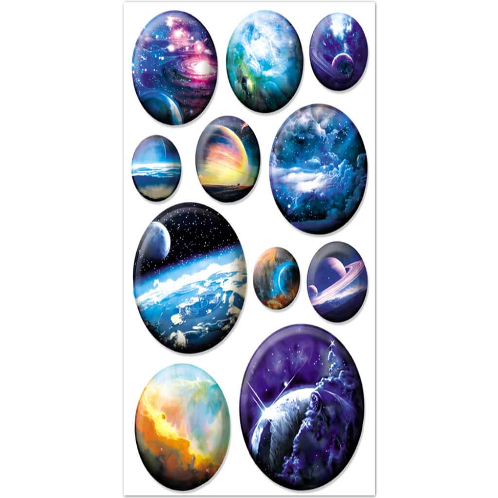 Paper Craft Sticker: 3D Pop-Up Planets 14cm x 25cm