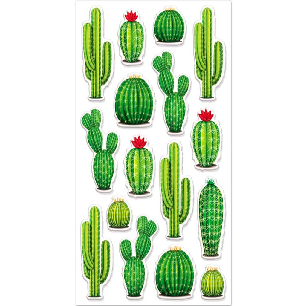 Paper Craft Sticker 14cm x 25cm 3D Pop-Up Cactus