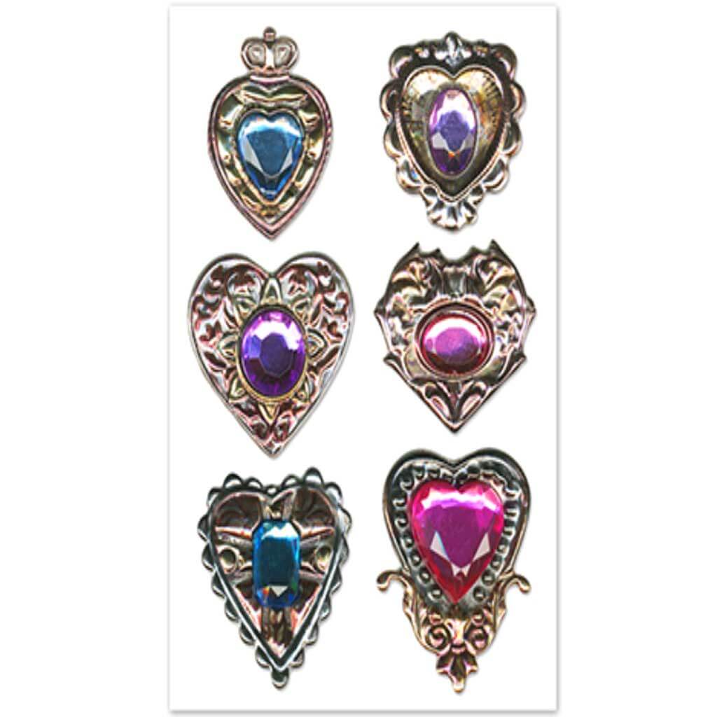 3D Jewel Embellishmentsossed Vintage Heart 9cm x 12cm