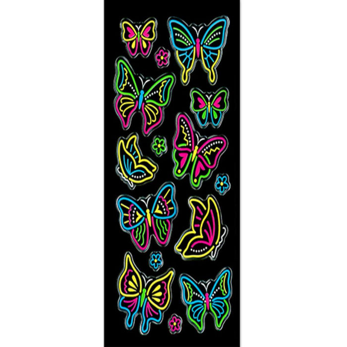 3D Neon Puffy 9cm x 17.5cm Butterfly