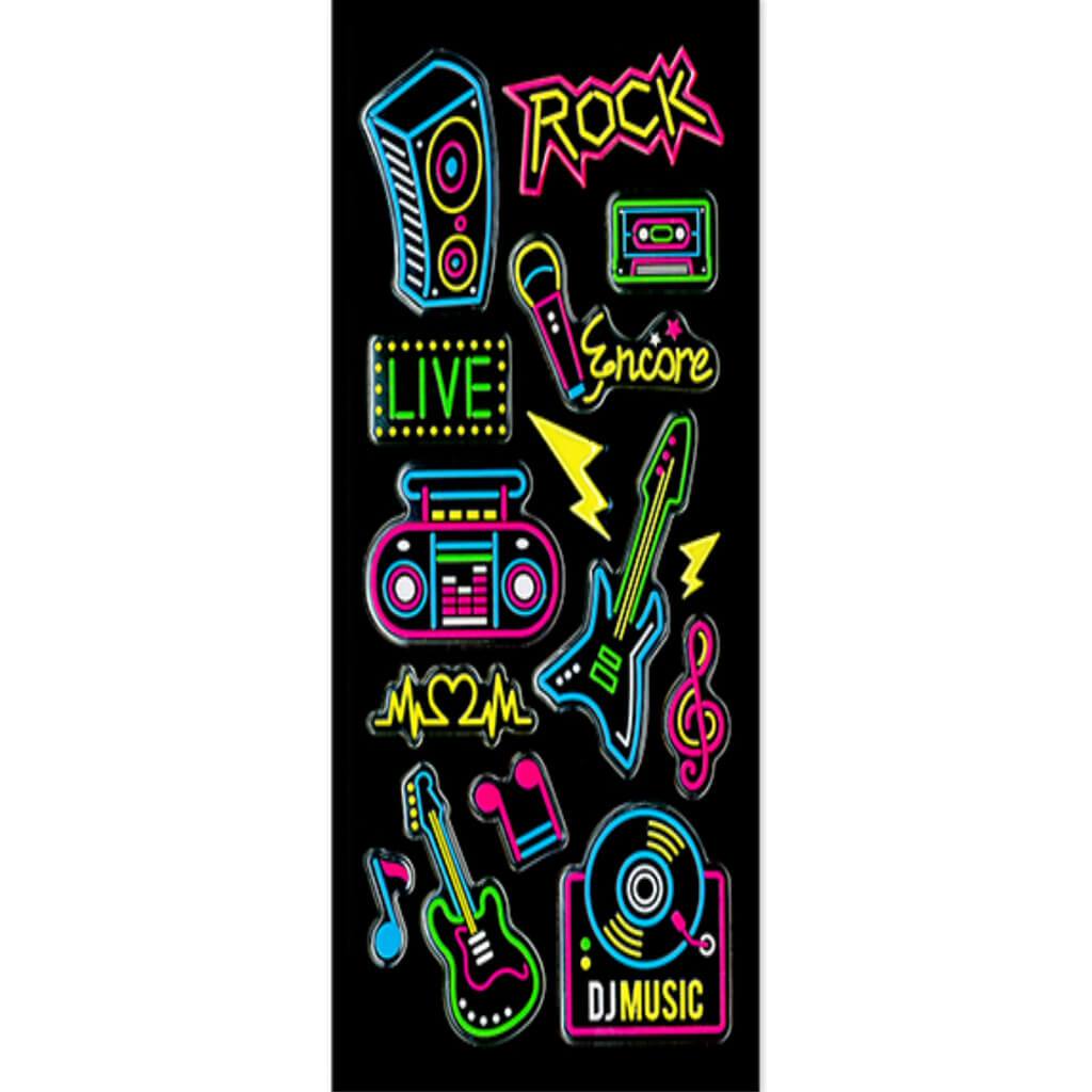 Craft Sticker 3D Neon Puffy Rock 9 x 17.5cm