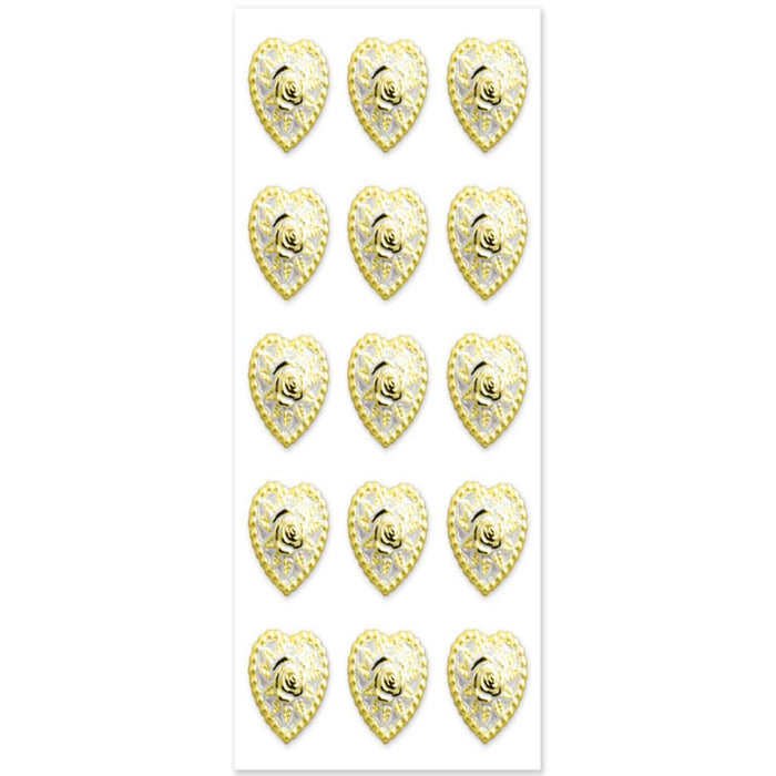 Bridal Bling 3D D Heart Elegance 7.2 x 12.5cm Gold