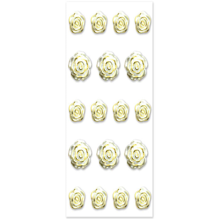 Bridal Bling 3D F Open Rose 7.2 x 12.5cm Gold