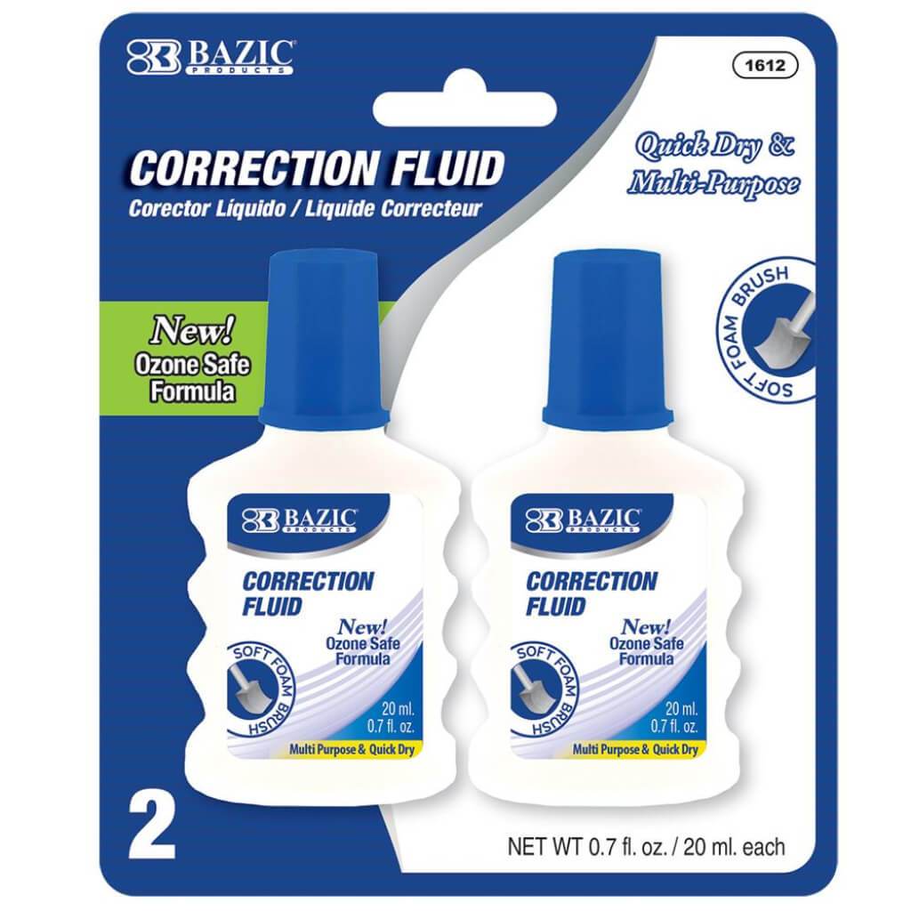 Correction Fluid with Foam Brush Set of 2