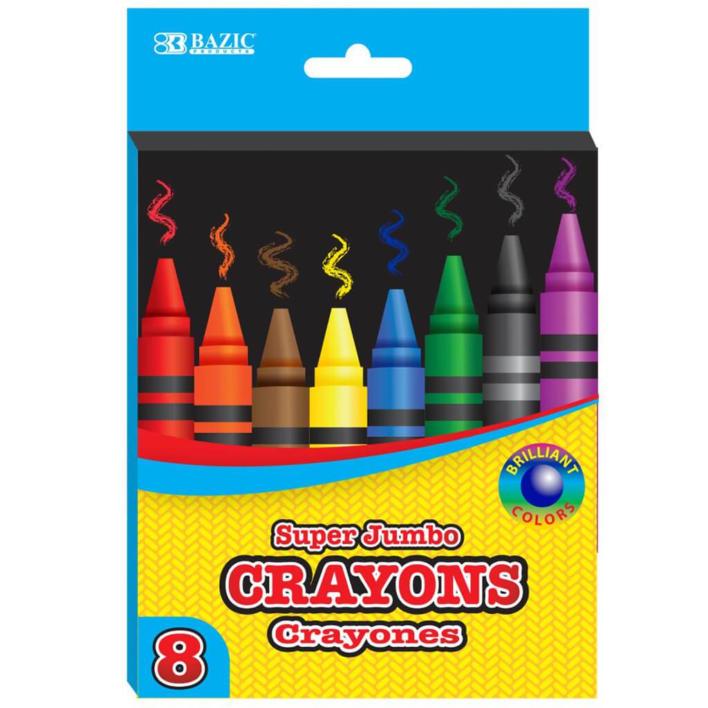 Emraw Jumbo Triangle Crayons 8 Color – for School & Home ( 8 Piece Pack of  2) 