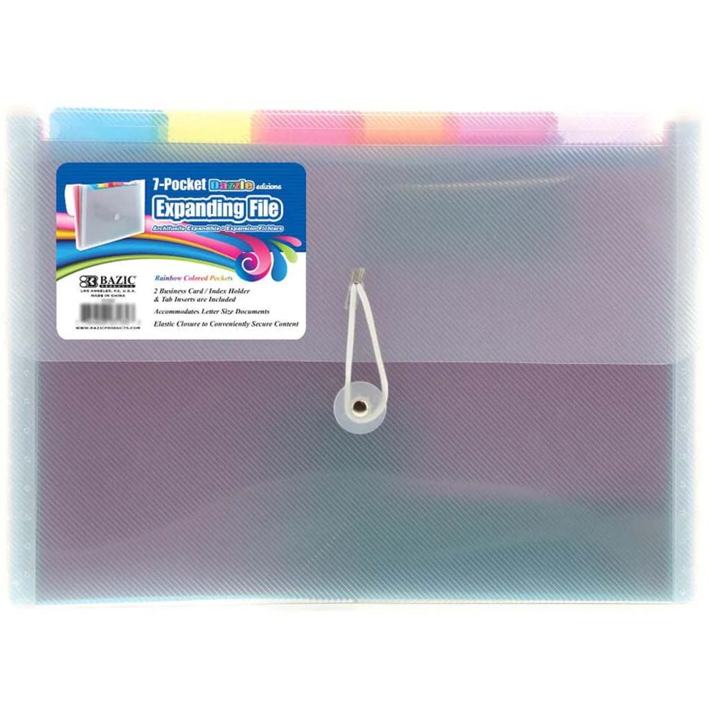 Rainbow 7-pocket Letter Size Poly Expanding File